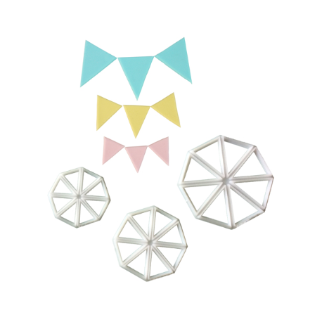 FMM - Fondantausstechform Flaggen und Girlanden, 3. Set