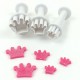 Dekofee - Emporte-pièce avec piston couronne, set de 3
