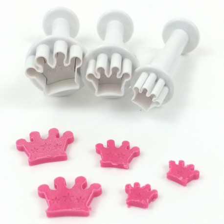 Dekofee - Emporte-pièce avec piston couronne, set de 3