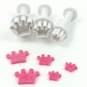 Dekofee - Emporte-pièce avec piston couronne, set de 3