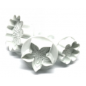 Dekofee - Emporte-pièce avec piston mix de fleurs, set de 3