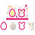 Decora - Rabbit face & egg cookie cutter