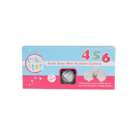 Cake Star - Ausstech- und Prägeform Ziffern MINI, aus Kunststoff, 10 Stück