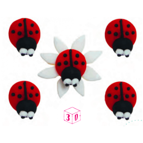 DEKORA - 16 mini décorations en sucre Ladybug 3,4 cm - Décoration >  Décoration gâteaux