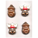 CK - Moule en plastique rigide pour chocolat renne et bonhomme de neige, 4 cavités