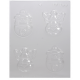 CK - Moule en plastique rigide pour chocolat renne et bonhomme de neige, 4 cavités