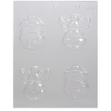 CK - Moule en plastique rigide pour chocolat renne et bonhomme de neige, 4 cavités