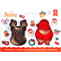 Decora - Cookie Cutter reindeer & santa claus, 2 pieces