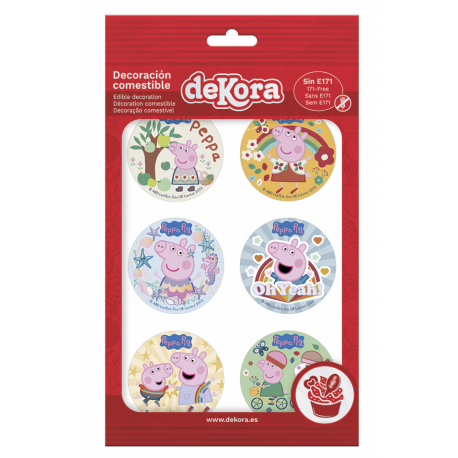 Dekora - Topper Cupcakes Peppa Pig, 6 pieces