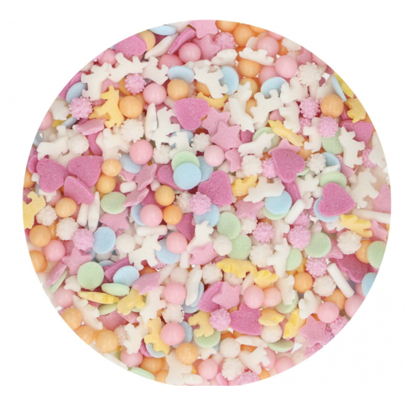 Perles au cœur tendre FunCakes - rose et blanc 60g