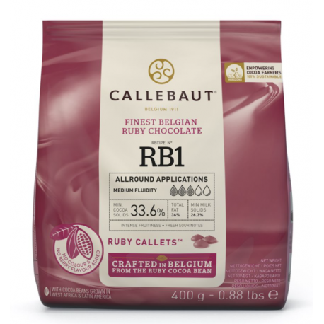 Callebaut - Chocolat Ruby, en pistoles, 400 g