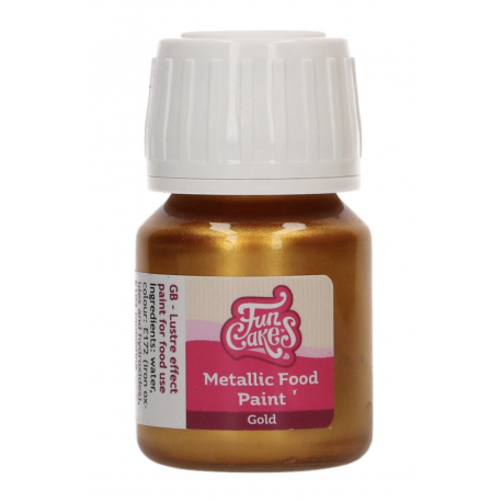Funcakes - Peinture métallisée doré (sans E171), 30 ml