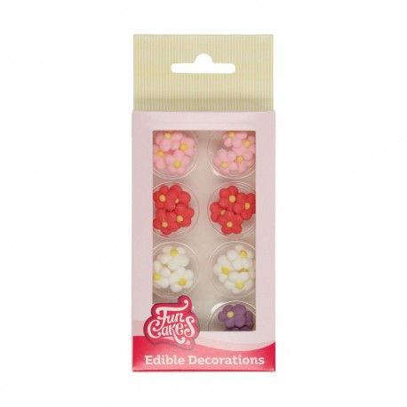 Funcakes - Décoration mélange de petites fleurs, 32 pièces