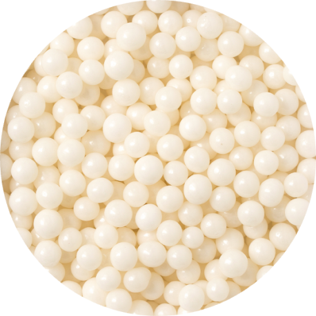 Decora Edible maxi Pearls shiny white 7 mm, 100 g