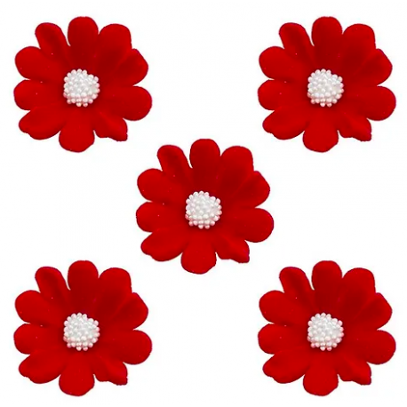 Aneta Dolce - Zuckerblumen Adonisröschen bordeaux rot, 4 cm, 5 pièces