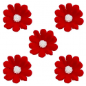 Aneta Dolce - Zuckerblumen Adonisröschen rot, 4 cm, 5 pièces