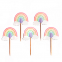 AH - Deko-Picks Regenbogen, Pastell, 12 Piks