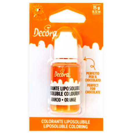 Decora - colorant alimentaire liposoluble orange, 15 g
