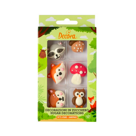 Decora Sugar decoration forest animals, 6 pieces