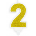Candle gold sparkle number 2
