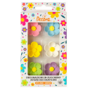 Decora Décorations en sucre grandes fleurs, 6 pièces