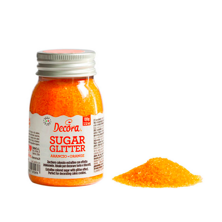 Decora - Farbigerzucker orange (Sanding sugar), 100 g