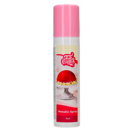 PRO Funcakes Spray alimentaire métallique rouge, 100 ml