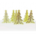 AH - Decoration Decorative golden Christmas trees, plastic, 6 pcs.