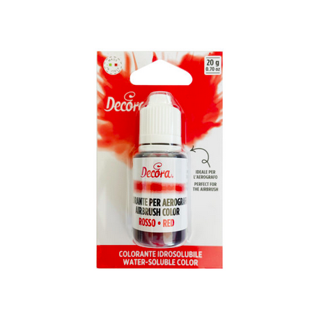 Decora - Colorant alimentaire liquide / aérographe - rouge, 20 g