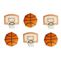 Decora Décorations en sucre, ballon et panier de basket-ball, 6 pièces