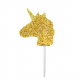 AH - Pics décoratifs, licorne pailletée or, 12 piques