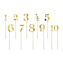 PartyDeco - Number toppers, gold, 11 pieces
