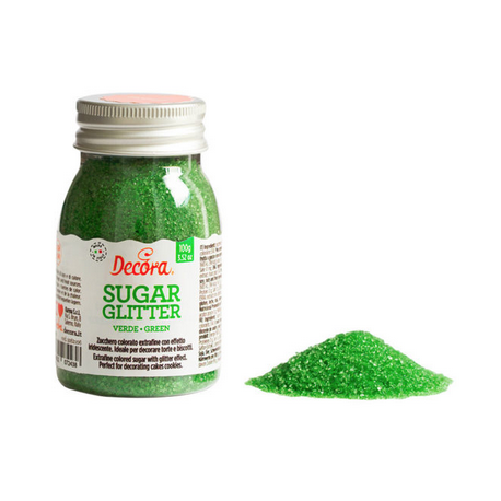 Decora Sucre coloré vert (sanding sugar), 100 g