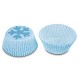 Caissettes mini cupcakes flocon bleu, 50 pièces
